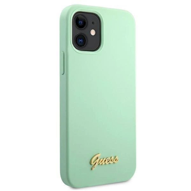 Originalus dėklas Guess GUHCP12SLSLMGGN iPhone 12 mini 5.4 žalias/žalias hardcase Metal Logo Script 3 Originalus dėklas Guess GUHCP12SLSLMGGN iPhone 12 mini 5.4 žalias/žalias hardcase Metal Logo Script 3
