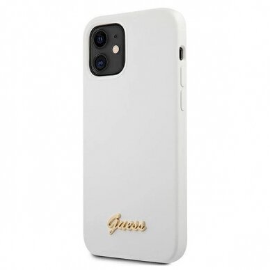 Originalus dėklas Guess GUHCP12SLSLMGWH iPhone 12 mini 5.4 Baltas/Baltas hardcase Metal Logo Script 1 Originalus dėklas Guess GUHCP12SLSLMGWH iPhone 12 mini 5.4 Baltas/Baltas hardcase Metal Logo Script 1