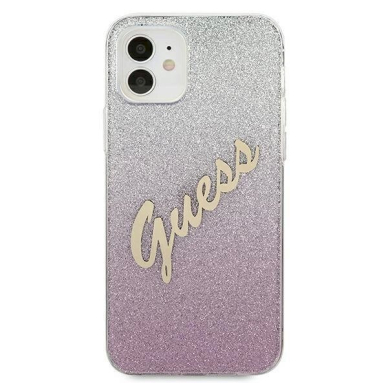 Originalus dėklas Guess GUHCP12SPCUGLSPI iPhone 12 mini 5.4 rožinis/rožinis hardcase Glitter Gradient Script 2 Originalus dėklas Guess GUHCP12SPCUGLSPI iPhone 12 mini 5.4 rožinis/rožinis hardcase Glitter Gradient Script 2