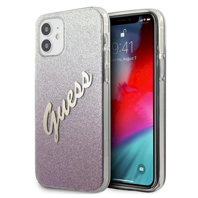 Originalus dėklas Guess GUHCP12SPCUGLSPI iPhone 12 mini 5.4 rožinis/rožinis hardcase Glitter Gradient Script Originalus dėklas Guess GUHCP12SPCUGLSPI iPhone 12 mini 5.4 rožinis/rožinis hardcase Glitter Gradient Script