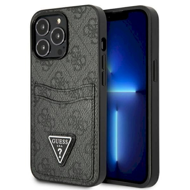 Originalus dėklas Guess GUHCP13LP4TPK iPhone 13 Pro / 13 6.1 Juodas hardcase 4G Triangle Logo Cardslot Originalus dėklas Guess GUHCP13LP4TPK iPhone 13 Pro / 13 6.1 Juodas hardcase 4G Triangle Logo Cardslot