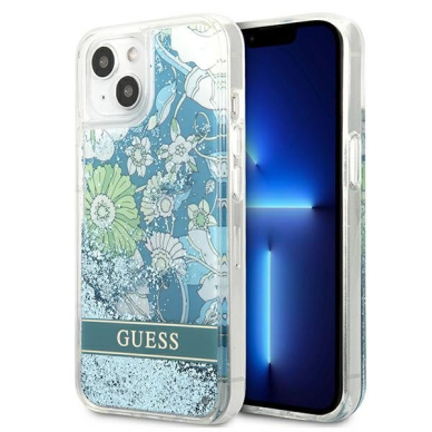 Originalus dėklas Guess GUHCP13SLFLSN iPhone 13 mini Flower Liquid Glitter Originalus dėklas Guess GUHCP13SLFLSN iPhone 13 mini Flower Liquid Glitter