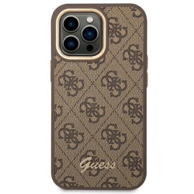 Originalus dėklas Guess GUHCP14LHG4SHW iPhone 14 Pro 6.1 Rudas / Rudas hard case 4G Vintage Gold Logo 2 Originalus dėklas Guess GUHCP14LHG4SHW iPhone 14 Pro 6.1 Rudas / Rudas hard case 4G Vintage Gold Logo 2