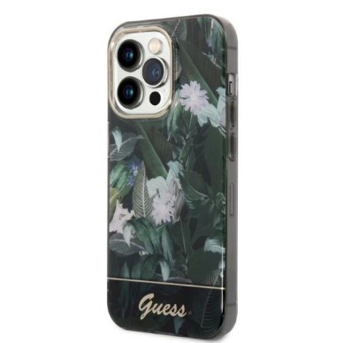 Originalus dėklas Guess GUHCP14LHGJGHA iPhone 14 Pro 6.1  žalias/žalias hardcase Jungle Collection 2 Originalus dėklas Guess GUHCP14LHGJGHA iPhone 14 Pro 6.1  žalias/žalias hardcase Jungle Collection 2