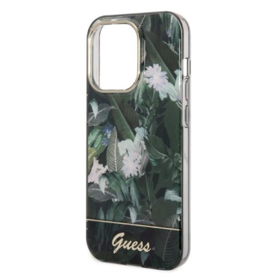 Originalus dėklas Guess GUHCP14LHGJGHA iPhone 14 Pro 6.1  žalias/žalias hardcase Jungle Collection 4 Originalus dėklas Guess GUHCP14LHGJGHA iPhone 14 Pro 6.1  žalias/žalias hardcase Jungle Collection 4