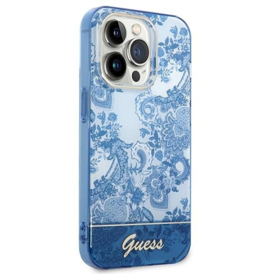 Originalus dėklas Guess GUHCP14LHGPLHB iPhone 14 Pro 6.1 Mėlynas/Mėlynas hardcase Porcelain Collection 3 Originalus dėklas Guess GUHCP14LHGPLHB iPhone 14 Pro 6.1 Mėlynas/Mėlynas hardcase Porcelain Collection 3