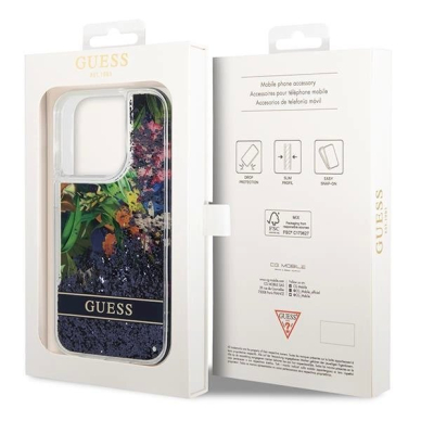 Originalus dėklas Guess GUHCP14LLFLSB iPhone 14 Pro 6.1 Mėlynas / Mėlynas hardcase Flower Liquid Glitter 7 Originalus dėklas Guess GUHCP14LLFLSB iPhone 14 Pro 6.1 Mėlynas / Mėlynas hardcase Flower Liquid Glitter 7