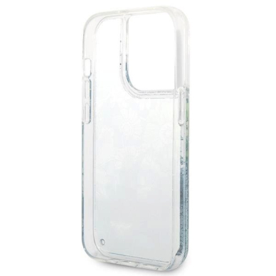 Originalus dėklas Guess GUHCP14LLFLSN iPhone 14 Pro 6.1  žalias/žalias hardcase Flower Liquid Glitter 6 Originalus dėklas Guess GUHCP14LLFLSN iPhone 14 Pro 6.1  žalias/žalias hardcase Flower Liquid Glitter 6