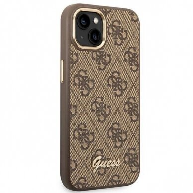 Originalus dėklas Guess GUHCP14MHG4SHW iPhone 14 Plus 6.7 Rudas / Rudas hard case 4G Vintage Gold Logo 3