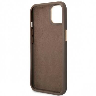 Originalus dėklas Guess GUHCP14MHG4SHW iPhone 14 Plus 6.7 Rudas / Rudas hard case 4G Vintage Gold Logo 6