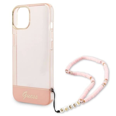 Originalus dėklas Guess GUHCP14MHGCOHP iPhone 14 Plus 6.7 rožinis/rožinis hardcase Translucent Pearl Strap 4 Originalus dėklas Guess GUHCP14MHGCOHP iPhone 14 Plus 6.7 rožinis/rožinis hardcase Translucent Pearl Strap 4