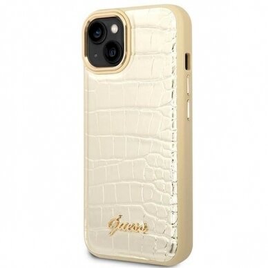 Originalus dėklas Guess GUHCP14MHGCRHD iPhone 14 Plus 6.7 Auksinis hardcase Croco Collection 1 Originalus dėklas Guess GUHCP14MHGCRHD iPhone 14 Plus 6.7 Auksinis hardcase Croco Collection 1
