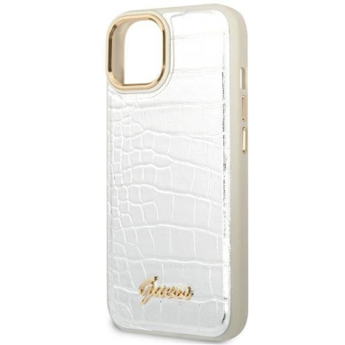 Originalus dėklas Guess GUHCP14MHGCRHS iPhone 14 Plus 6.7 sidabrinis hardcase Croco Collection 5 Originalus dėklas Guess GUHCP14MHGCRHS iPhone 14 Plus 6.7 sidabrinis hardcase Croco Collection 5