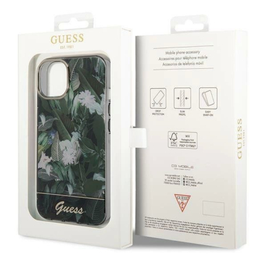 Originalus dėklas Guess GUHCP14MHGJGHA iPhone 14 Plus 6.7 žalias/žalias hardcase Jungle Collection 7 Originalus dėklas Guess GUHCP14MHGJGHA iPhone 14 Plus 6.7 žalias/žalias hardcase Jungle Collection 7