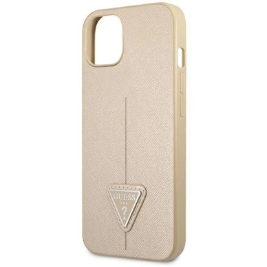 Originalus dėklas Guess GUHCP14MPSATLE iPhone 14 Plus 6.7  Kreminis hardcase SaffianoTriangle Logo 5 Originalus dėklas Guess GUHCP14MPSATLE iPhone 14 Plus 6.7  Kreminis hardcase SaffianoTriangle Logo 5