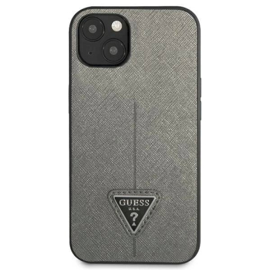 Originalus dėklas Guess GUHCP14MPSATLG iPhone 14 Plus 6.7 Sidabrinis hardcase SaffianoTriangle Logo 2 Originalus dėklas Guess GUHCP14MPSATLG iPhone 14 Plus 6.7 Sidabrinis hardcase SaffianoTriangle Logo 2