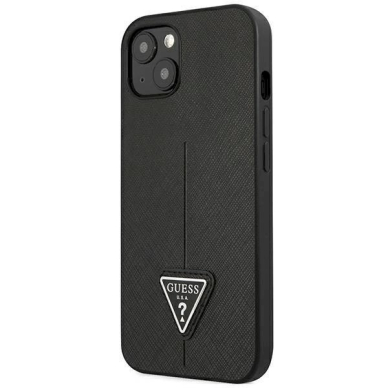 Originalus dėklas Guess GUHCP14MPSATLK iPhone 14 Plus 6,7 Juodas hardcase SaffianoTriangle Logo 1
