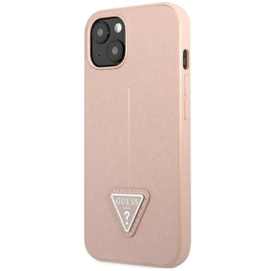 Originalus dėklas Guess GUHCP14MPSATLP iPhone 14 Plus 6,7 rožinis / rožinis hardcase SaffianoTriangle Logo 2 Originalus dėklas Guess GUHCP14MPSATLP iPhone 14 Plus 6,7 rožinis / rožinis hardcase SaffianoTriangle Logo 2