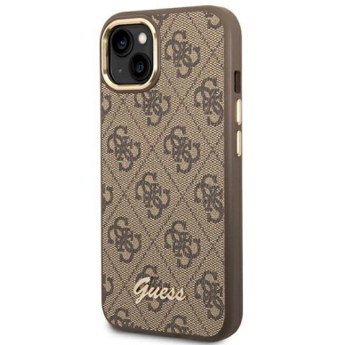 Originalus dėklas Guess GUHCP14SHG4SHW iPhone 14 6.1Rudas/Rudas hard case 4G Vintage Gold Logo 1