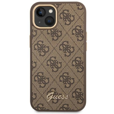 Originalus dėklas Guess GUHCP14SHG4SHW iPhone 14 6.1Rudas/Rudas hard case 4G Vintage Gold Logo 2