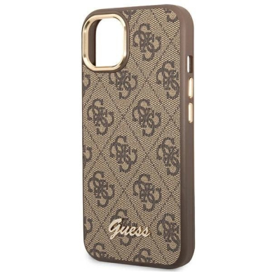Originalus dėklas Guess GUHCP14SHG4SHW iPhone 14 6.1Rudas/Rudas hard case 4G Vintage Gold Logo 5