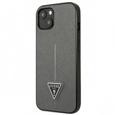 Originalus dėklas Guess GUHCP14SPSATLG iPhone 14 6.1 Sidabrinis hardcase SaffianoTriangle Logo 1 Originalus dėklas Guess GUHCP14SPSATLG iPhone 14 6.1 Sidabrinis hardcase SaffianoTriangle Logo 1