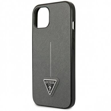Originalus dėklas Guess GUHCP14SPSATLG iPhone 14 6.1 Sidabrinis hardcase SaffianoTriangle Logo 5 Originalus dėklas Guess GUHCP14SPSATLG iPhone 14 6.1 Sidabrinis hardcase SaffianoTriangle Logo 5