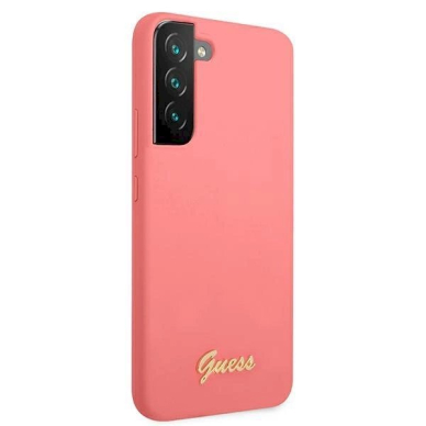Originalus dėklas Guess GUHCS22MLSLMGFU S22+ S906 Rožinis hardcase Silicone Script Metal Logo 3 Originalus dėklas Guess GUHCS22MLSLMGFU S22+ S906 Rožinis hardcase Silicone Script Metal Logo 3