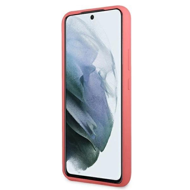 Originalus dėklas Guess GUHCS22MLSLMGFU S22+ S906 Rožinis hardcase Silicone Script Metal Logo 4 Originalus dėklas Guess GUHCS22MLSLMGFU S22+ S906 Rožinis hardcase Silicone Script Metal Logo 4