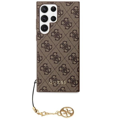 Originalus dėklas Guess GUHCS23LGF4GBR S23 Ultra S918 Rudas/Rudas hardcase 4G Charms Collection 2
