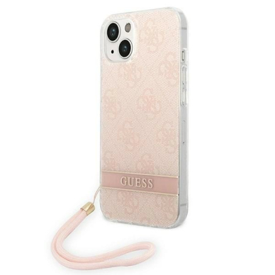 Originalus dėklas Guess GUOHCP14MH4STP iPhone 14 Plus 6.7 rožinis / rožinis hardcase 4G Print Strap Originalus dėklas Guess GUOHCP14MH4STP iPhone 14 Plus 6.7 rožinis / rožinis hardcase 4G Print Strap