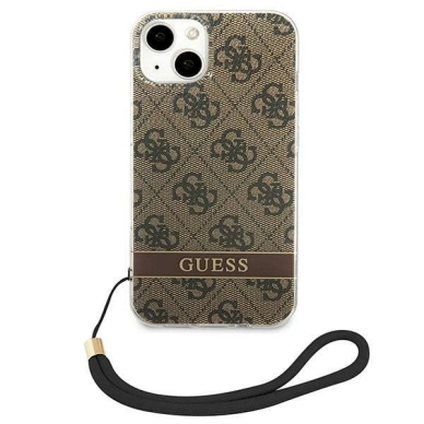 Originalus dėklas Guess GUOHCP14MH4STW iPhone 14 Plus 6.7 Rudas / Rudas hardcase 4G Print Strap 2 Originalus dėklas Guess GUOHCP14MH4STW iPhone 14 Plus 6.7 Rudas / Rudas hardcase 4G Print Strap 2