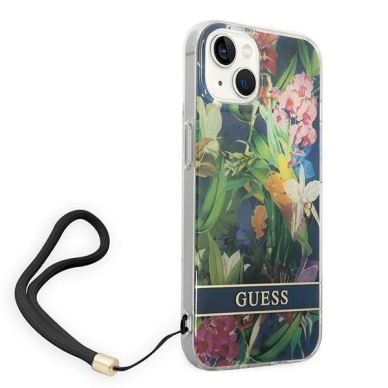 Originalus dėklas Guess GUOHCP14MHFLSB iPhone 14 Plus 6.7 Mėlynas / Mėlynas hardcase Flower Strap 2 Originalus dėklas Guess GUOHCP14MHFLSB iPhone 14 Plus 6.7 Mėlynas / Mėlynas hardcase Flower Strap 2