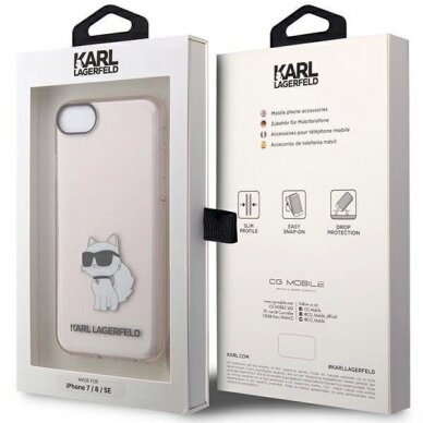 Originalus dėklas Karl Lagerfeld KLHCI8HNCHTCP iPhone 7/8/ SE 2020 / SE 2022 rožinis/rožinis hardcase Ikonik Choupette 7 Originalus dėklas Karl Lagerfeld KLHCI8HNCHTCP iPhone 7/8/ SE 2020 / SE 2022 rožinis/rožinis hardcase Ikonik Choupette 7