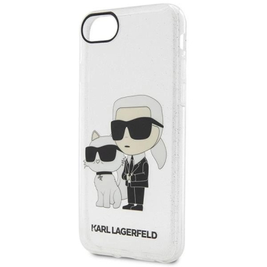 Originalus dėklas Karl Lagerfeld KLHCI8HNKCTGT iPhone 7/8/ SE 2020 / SE 2022 Permatomas hardcase Gliter Karl& Choupette 2 Originalus dėklas Karl Lagerfeld KLHCI8HNKCTGT iPhone 7/8/ SE 2020 / SE 2022 Permatomas hardcase Gliter Karl& Choupette 2