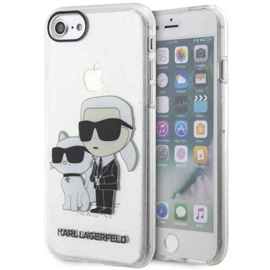 Originalus dėklas Karl Lagerfeld KLHCI8HNKCTGT iPhone 7/8/ SE 2020 / SE 2022 Permatomas hardcase Gliter Karl& Choupette Originalus dėklas Karl Lagerfeld KLHCI8HNKCTGT iPhone 7/8/ SE 2020 / SE 2022 Permatomas hardcase Gliter Karl& Choupette