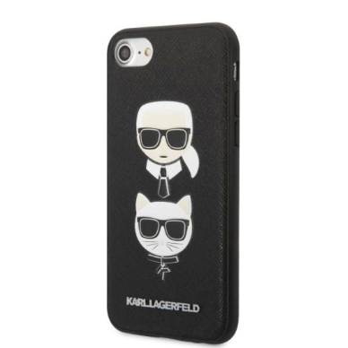 Originalus dėklas Karl Lagerfeld KLHCI8SAKICKCBK iPhone 7/8 / SE 2020 / SE 2022 Juodas hardcase Saffiano Karl& Choupette Head 1 Originalus dėklas Karl Lagerfeld KLHCI8SAKICKCBK iPhone 7/8 / SE 2020 / SE 2022 Juodas hardcase Saffiano Karl& Choupette Head 1