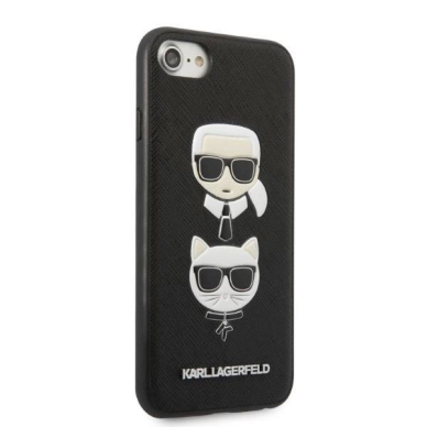 Originalus dėklas Karl Lagerfeld KLHCI8SAKICKCBK iPhone 7/8 / SE 2020 / SE 2022 Juodas hardcase Saffiano Karl& Choupette Head 3 Originalus dėklas Karl Lagerfeld KLHCI8SAKICKCBK iPhone 7/8 / SE 2020 / SE 2022 Juodas hardcase Saffiano Karl& Choupette Head 3