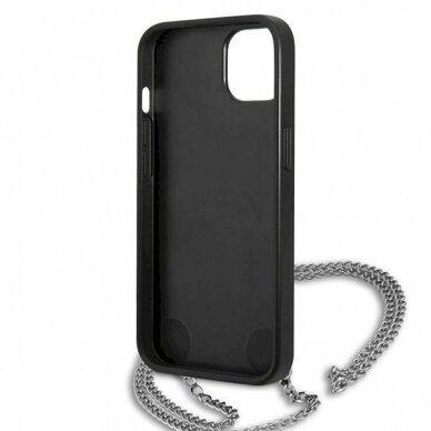 Originalus dėklas Karl Lagerfeld KLHCP13SPMK iPhone 13 mini 5,4 hardcase Juodas Leather Textured and Chain 6