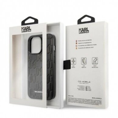 Originalus dėklas Karl Lagerfeld KLHCP13XMNMP1K iPhone 13 Pro Max 6,7" hardcase  Juodas Monogram Plaque 7