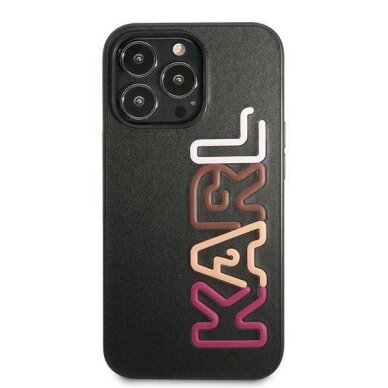 iPhone 13 Pro Max 6,7" Karl Lagerfeld KLHCP13XPCOBK originalus dėklas – juodas kietas „Multirožinis Brand“ 2