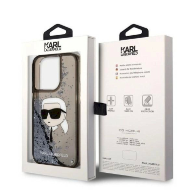 Originalus dėklas Karl Lagerfeld KLHCP14LLNKHCK iPhone 14 Pro 6.1  Juodas hardcase Glitter Karl Head 7 Originalus dėklas Karl Lagerfeld KLHCP14LLNKHCK iPhone 14 Pro 6.1  Juodas hardcase Glitter Karl Head 7