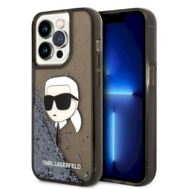 Originalus dėklas Karl Lagerfeld KLHCP14LLNKHCK iPhone 14 Pro 6.1  Juodas hardcase Glitter Karl Head Originalus dėklas Karl Lagerfeld KLHCP14LLNKHCK iPhone 14 Pro 6.1  Juodas hardcase Glitter Karl Head