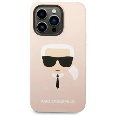 Originalus dėklas Karl Lagerfeld KLHCP14LSLKHLP iPhone 14 Pro 6.1 hardcase rožinis / rožinis Silikoninis Karl`s Head 2 Originalus dėklas Karl Lagerfeld KLHCP14LSLKHLP iPhone 14 Pro 6.1 hardcase rožinis / rožinis Silikoninis Karl`s Head 2