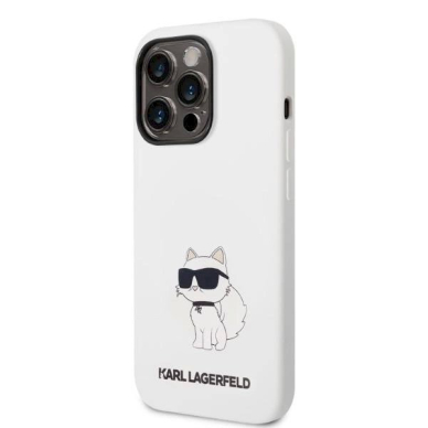 Originalus dėklas Karl Lagerfeld KLHCP14LSNCHBCH iPhone 14 Pro 6.1  hardcase Baltas/Baltas Silicone Choupette 1 Originalus dėklas Karl Lagerfeld KLHCP14LSNCHBCH iPhone 14 Pro 6.1  hardcase Baltas/Baltas Silicone Choupette 1