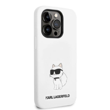 Originalus dėklas Karl Lagerfeld KLHCP14LSNCHBCH iPhone 14 Pro 6.1  hardcase Baltas/Baltas Silicone Choupette 3 Originalus dėklas Karl Lagerfeld KLHCP14LSNCHBCH iPhone 14 Pro 6.1  hardcase Baltas/Baltas Silicone Choupette 3
