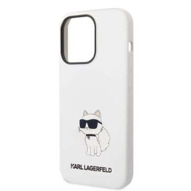 Originalus dėklas Karl Lagerfeld KLHCP14LSNCHBCH iPhone 14 Pro 6.1  hardcase Baltas/Baltas Silicone Choupette 5 Originalus dėklas Karl Lagerfeld KLHCP14LSNCHBCH iPhone 14 Pro 6.1  hardcase Baltas/Baltas Silicone Choupette 5
