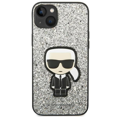 Originalus dėklas Karl Lagerfeld KLHCP14MGFKPG iPhone 14 Plus 6.7 hardcase Sidabrinis Glitter Flakes Ikonik 2 Originalus dėklas Karl Lagerfeld KLHCP14MGFKPG iPhone 14 Plus 6.7 hardcase Sidabrinis Glitter Flakes Ikonik 2