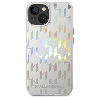 Originalus dėklas Karl Lagerfeld KLHCP14MLGMMSV3 iPhone 14 Plus 6.7 hardcase Sidabrinis Monogram Iridescent 2 Originalus dėklas Karl Lagerfeld KLHCP14MLGMMSV3 iPhone 14 Plus 6.7 hardcase Sidabrinis Monogram Iridescent 2