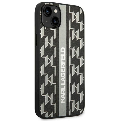 Originalus dėklas Karl Lagerfeld KLHCP14MPGKLSKG iPhone 14 Plus 6.7 hardcase pilkos spalvos / pilkos spalvos Monogram Stripe 3